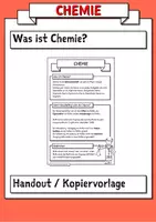 Vorschau - Merkblätter - Handout / Kopiervorlage: Was ist Chemie? - Deckblatt