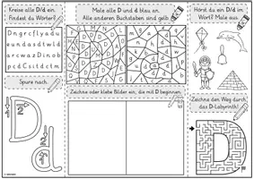 Vorschau - Unterrichtsreihen - Mini-Lapbook | Buchstabe D/d | Grundschrift - Seite 1