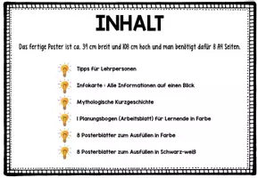 Vorschau - Unterrichtsreihen - Griechische Götter des Olymp - ZEUS Poster-Projekt + Steckbrief - Seite 1
