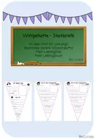 Vorschau - Arbeitsblätter - Wimpelkette Steckbriefe - Deckblatt