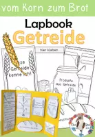 Vorschau - Unterrichtsreihen - Getreide Lapbook - Vom Korn zum Brot - praktische Bastelvorlage - Deckblatt