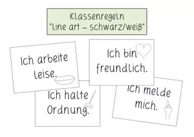 Vorschau - Poster - Klassenregeln/ Klassenwerte ("line art"/sw) - Seite 1