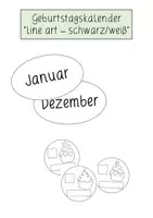 Vorschau - Mal- und Bastelvorlagen - Geburtstagskalender ("line art"/sw) - Seite 1