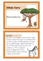 Vorschau - Stationenlernen - Wildtier Kartei - Deckblatt