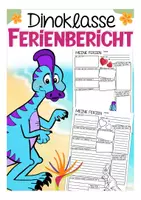 Vorschau - Arbeitsblätter - Ferienbericht Dinoklasse - Deckblatt