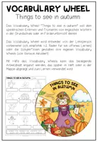 Vorschau - Arbeitsblätter - Autumn und Fall – Herbst Wortschatz Englisch | Vocabulary Wheel und Arbeitsblatt 3.–4. Klasse - Seite 1