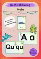 Vorschau - Stationenlernen - Schreiblehrgang Druckschrift: Auto (Buchstabenweg) - Deckblatt