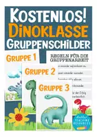 Vorschau - Stationenlernen - Gruppenschilder Dinoklasse kostenlos - Deckblatt
