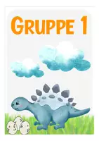 Vorschau - Stationenlernen - Gruppenschilder Dinoklasse kostenlos - Seite 1