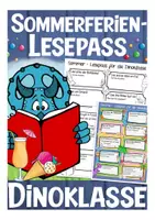Vorschau - Arbeitsblätter - Lesepass Dinoklasse Sommerferien - Deckblatt