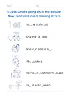 Vista previa - Hojas de trabajo - Doodle Action Words - página 3