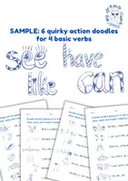 Vista previa - Hojas de trabajo - Doodle Action Words - Sample - Portada