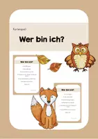 Vorschau - Stationenlernen - Kartenspiel Waldtiere - Wer bin ich? - Deckblatt