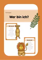 Vorschau - Stationenlernen - Kartenspiel Wildtiere - Wer bin ich? - Deckblatt