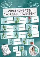Vorschau - Spiele - Legespiel Domino & Lese-Zuordnungsspiel "Wiesenpflanzen" - Deckblatt