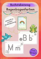 Vorschau - Arbeitsblätter - Schreiblehrgang Druckschrift: Regenbogenfarben (Buchstabenweg) - Deckblatt