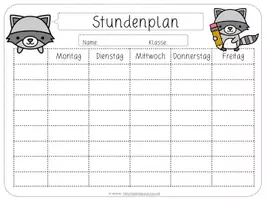 Vorschau - Anderer Materialtyp - Stundenplan | Waschbär | digital - Seite 1