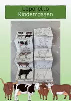 Vorschau - Mal- und Bastelvorlagen - Leporello - Rinderrassen - Deckblatt