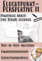 Vorschau - Arbeitsblätter - Fluchtpunktperspektive 2 - Praktische Aufgabe: Eine Straße zeichnen - Deckblatt