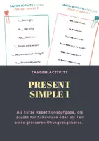 Vorschau - Arbeitsblätter - Present Simple practice - Tandem Activity - Deckblatt