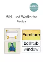 Vorschau - Bildkarten - Bild-und Wortkarten "Furniture" - Deckblatt