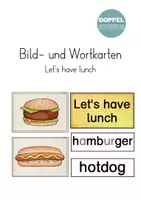 Vorschau - Bildkarten - Bild- und Wortkarten "Let's have lunch" - Deckblatt