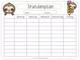 Vorschau - Merkblätter - Stundenplan | Faultier | digital - Seite 3