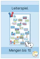 Vorschau - Stationenlernen - Leiterspiel - Mengen bis 10 - Deckblatt