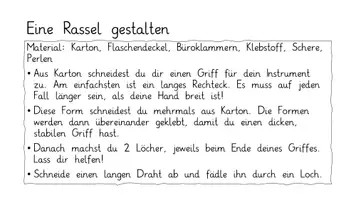 Vorschau - Mal- und Bastelvorlagen - Werken: Ein Instrument aus Flaschendeckeln und Karton gestalten - Seite 2