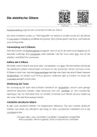 Vorschau - Arbeitsblätter - Arbeitsblatt "Die elektrische Gitarre" mit Erklärvideo und Onlineübungen - Deckblatt