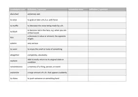 Vorschau - Arbeitsblätter - Vocabulary List und Test zu "All summer in a day" - Englisch - Seite 2