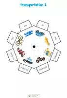 Vorschau - Spiele - vocabulary wheel (Lerndrehscheibe) - transportation - Deckblatt