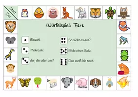 Vorschau - Spiele - Würfelspiel - Anlaute/Bilder - Tiere 1 - Seite 1