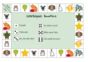 Vorschau - Spiele - Würfelspiel - Anlaute/Bilder - Haustiere - Seite 1