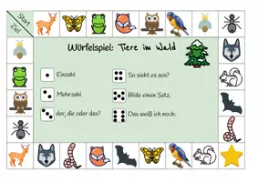 Vorschau - Spiele - Würfelspiel - Anlaute/Bilder - Tiere im Wald - Seite 1