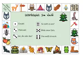 Vorschau - Spiele - Würfelspiel - Anlaute/Bilder - im Wald - Seite 1