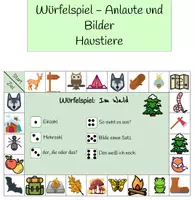 Vorschau - Spiele - Würfelspiel - Anlaute/Bilder - im Wald - Deckblatt