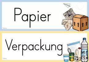 Vorschau - Merkblätter - Müllschilder für den Klassenraum - Seite 1