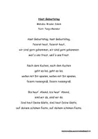 Vorschau - Text - Geburtstagslieder: Bruder Jakob, Mein Hut der hat 3 Ecken, Alle Vögel sind schon da, Kommt ein Vogel geflogen, Ein Männlein steht im Walde - Seite 2