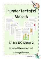 Vorschau - Arbeitsblätter - Hundertertafel Mosaik - ZR bis 100 Klasse 2 - Deckblatt