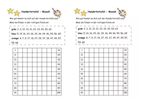 Vorschau - Arbeitsblätter - Hundertertafel Mosaik - ZR bis 100 Klasse 2 - Seite 2