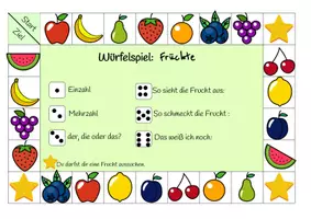 Vorschau - Spiele - Würfelspiel - Anlaute/Bilder - Früchte - Seite 1