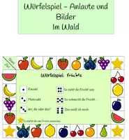 Vorschau - Spiele - Würfelspiel - Anlaute/Bilder - Früchte - Deckblatt