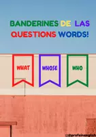 Vista previa - Decoración del aula - Banderines de las Questions Words! - Portada