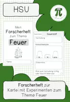 Vorschau - Unterrichtsreihen - Forscherheft zur Kartei mit Experimenten zum Thema Feuer - Deckblatt