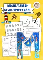 Vorschau - Stundenentwürfe - Fertige Kunststunde Buchstabenselbstporträts, Selbstporträt mal anders, Kunst - Deckblatt