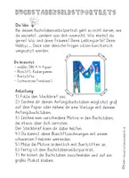 Vorschau - Stundenentwürfe - Fertige Kunststunde Buchstabenselbstporträts, Selbstporträt mal anders, Kunst - Seite 1
