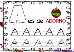 Vista previa - Hojas de trabajo - Practica de TRAZO en mayúsculas NAVIDEÑO - página 2