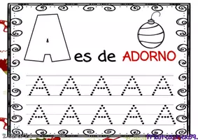 Vista previa - Hojas de trabajo - Practica de TRAZO en mayúsculas NAVIDEÑO - página 3