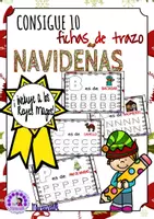 Vista previa - Hojas de trabajo - Practica de TRAZO en mayúsculas NAVIDEÑO - Portada